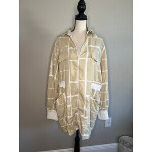 Anne Fernandes Beige color block jacket large
